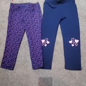 2 pairs heart leggings